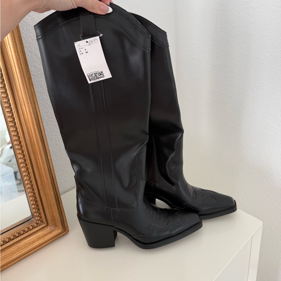 H&M black cowboy boots - Picture 2 of 7